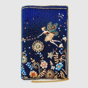 Mary Frances Fairy Dust Hand Beaded Crossbody Clutch Phone Bag Purse